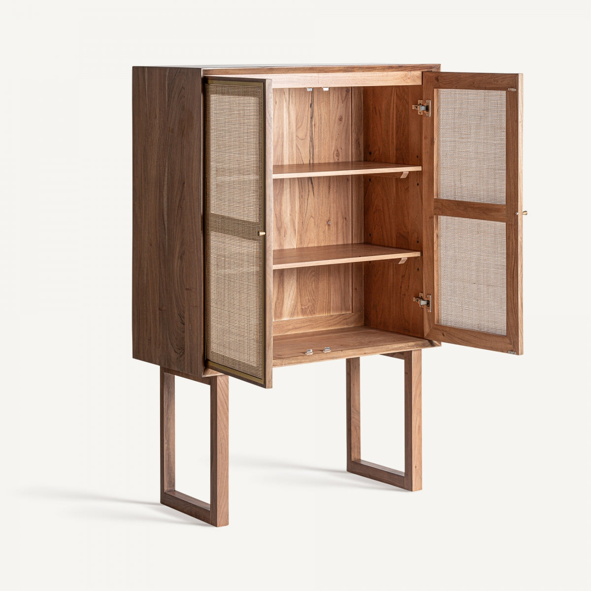 Armario mueble madera ratán