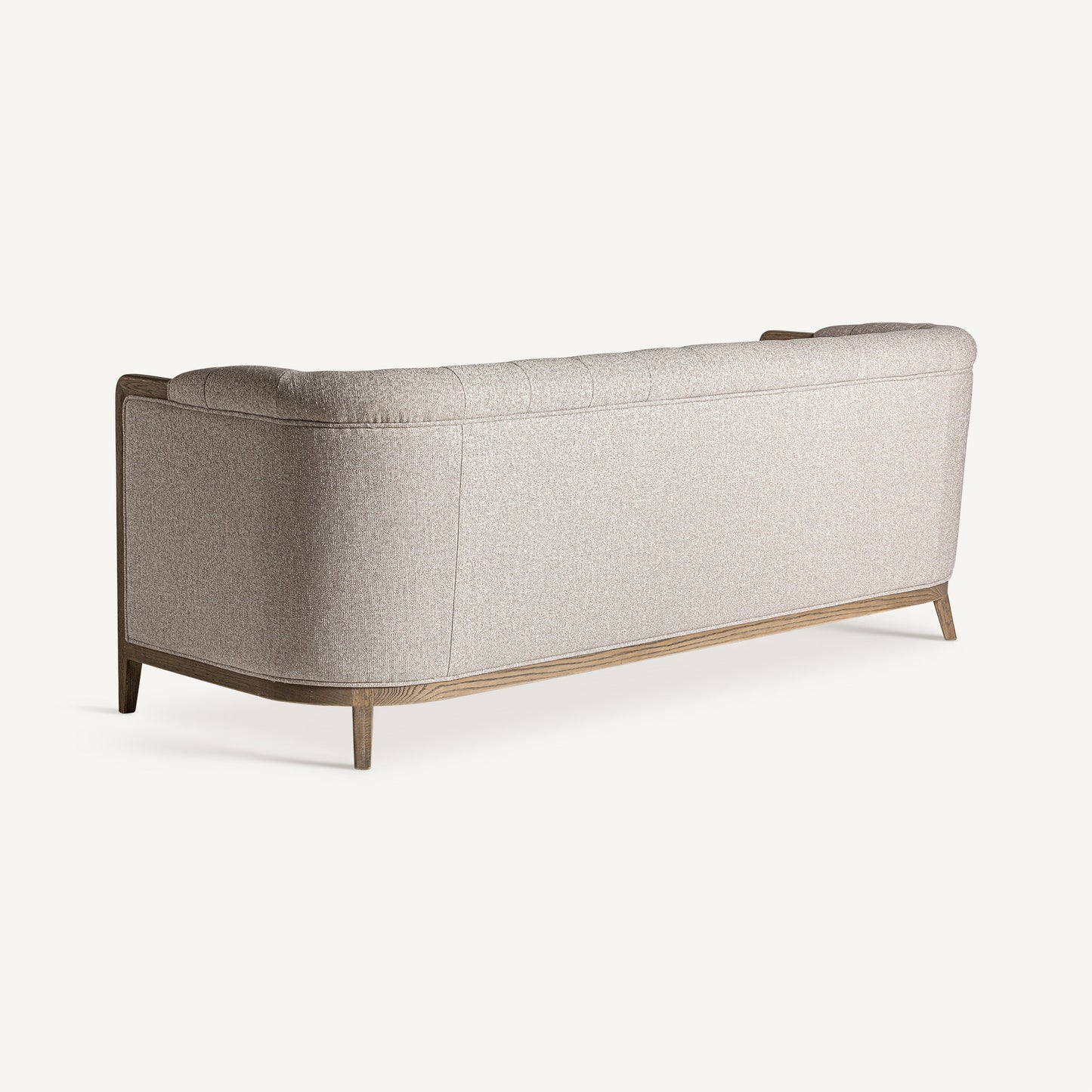 Sofá Silz tres plazas en beige minimalista y colonial