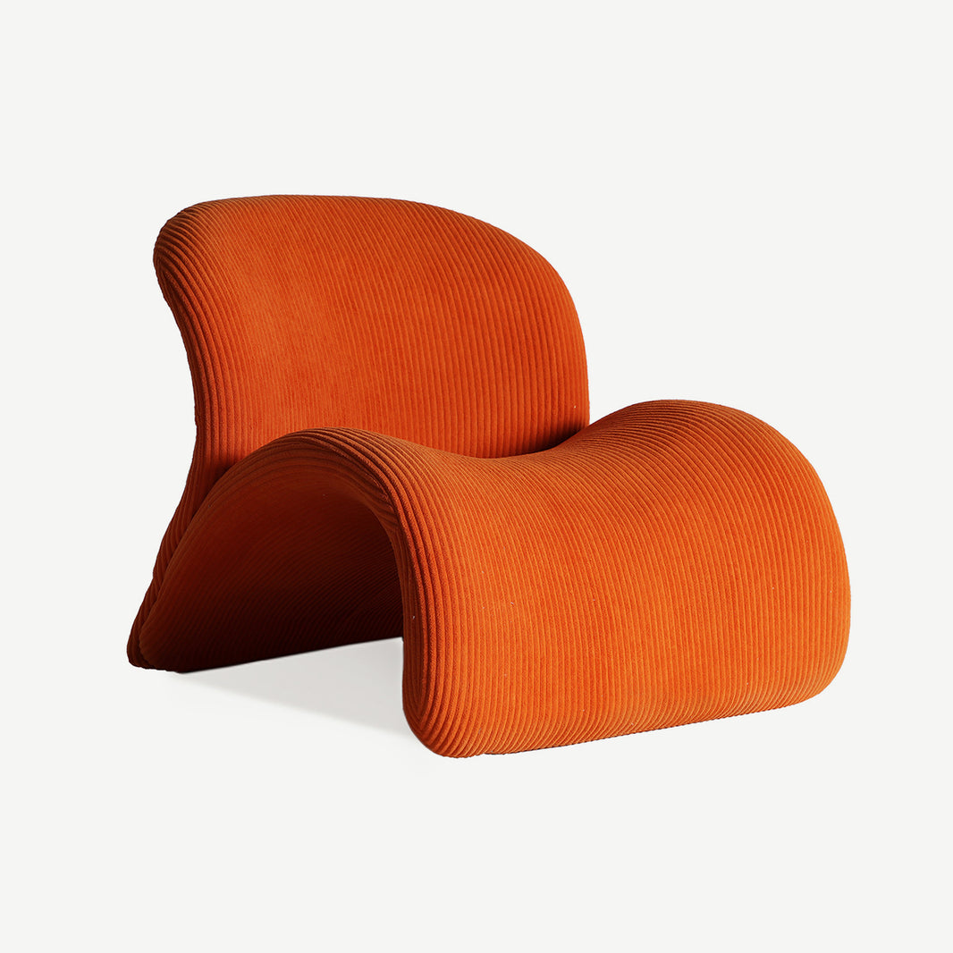 Sillón naranja pana de diseño