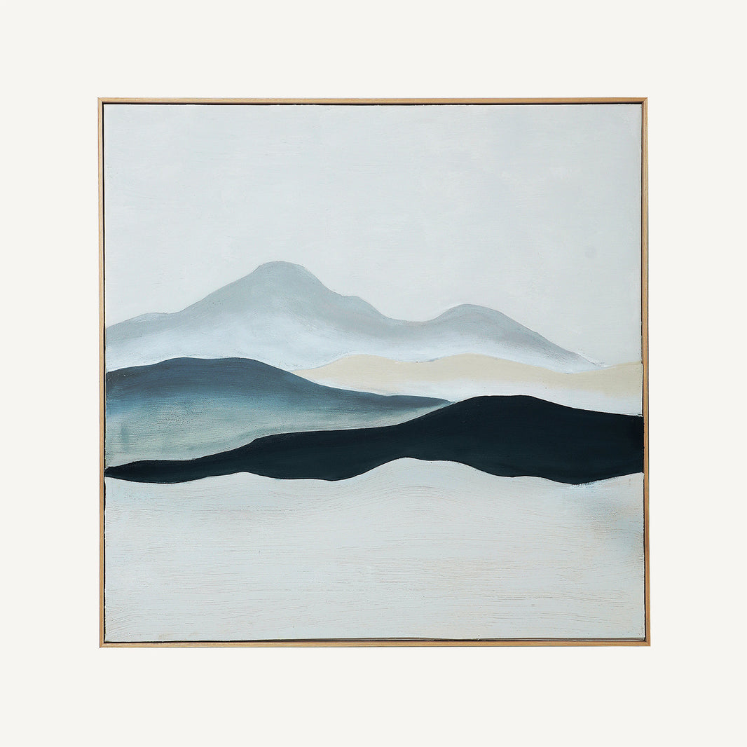Cuadro de lienzo artesanal en tonos azules