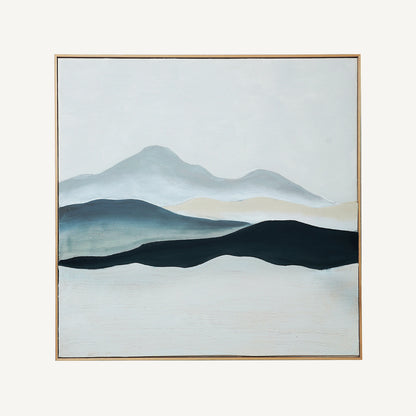 Cuadro de lienzo artesanal en tonos azules