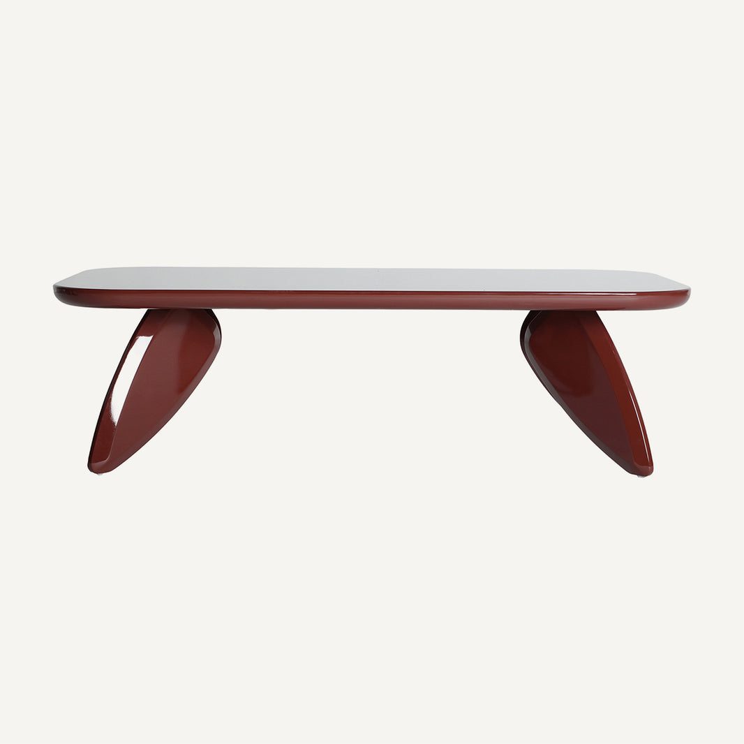 Mesa de centro burdeos fabricada en madera DM, 4 patas