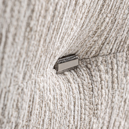 Sofá 2 plazas, de tejido poliéster con acabado jaspeado color beige grisáceo.