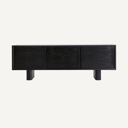 Mueble TV en madera de mindi, color negro. Estilo contemporáneo