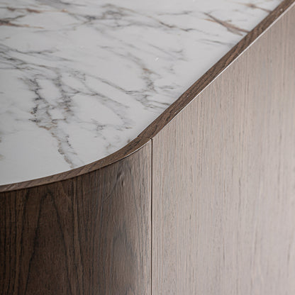Mueble TV Arko en Madera y Porcelana Blanca