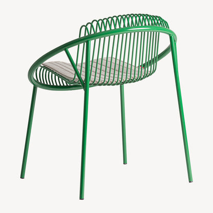 Silla Brienz outdoor en color verde con cojín hidrófugo para terraza