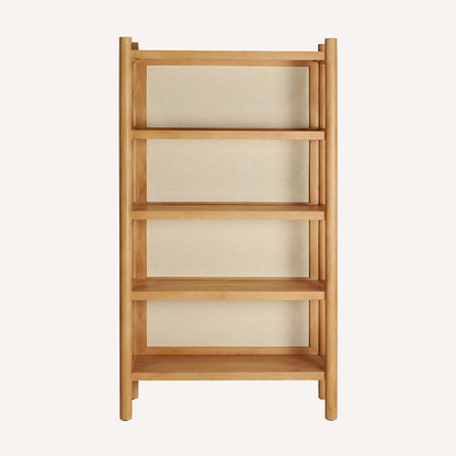Estantería fabricada en madera de mango combinada con detalles en bambú beige.