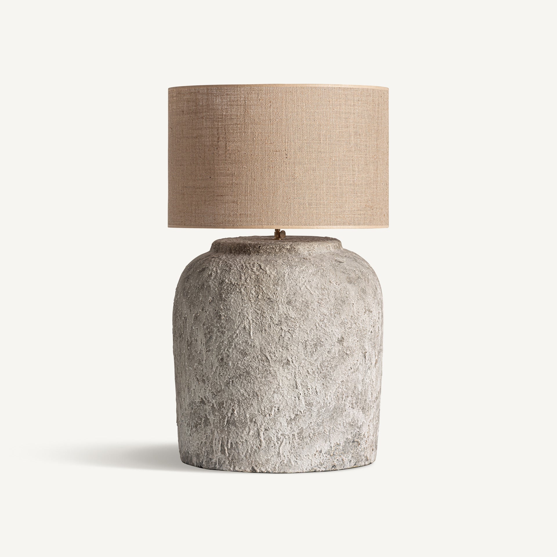 Lámpara de mesa en terracota y beige