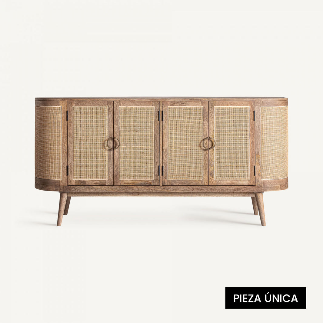  Buffet en madera de mango y ratán 