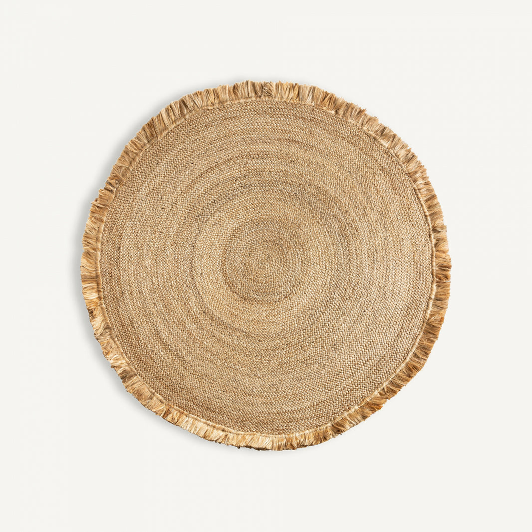 Alfombra circular de yute 