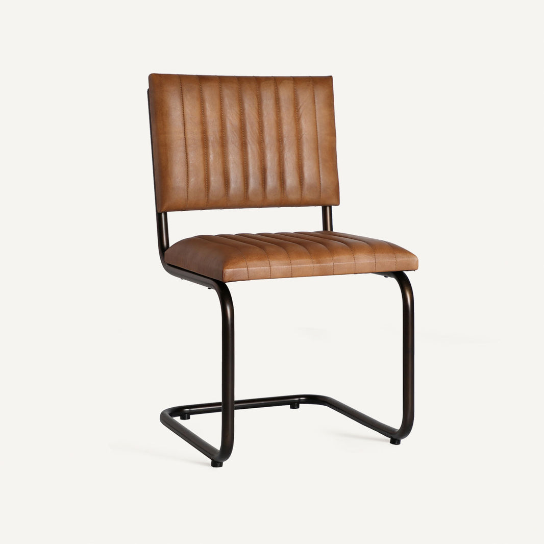 Silla Chadron en cuero natural