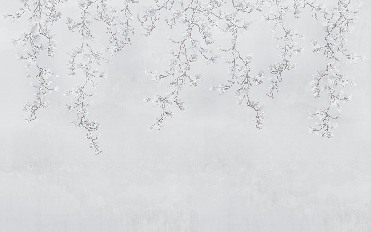 papel de pared ramas para dormitorio gris