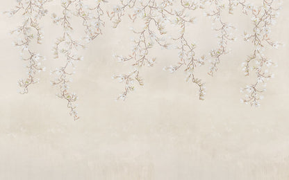 papel de pared ramas para dormitorio beige