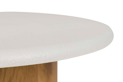 Mesa auxiliar, set dos, marrón y blanco. De vinilo y MDF