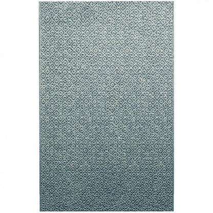 Alfombra de interior y exterior con rombos azul