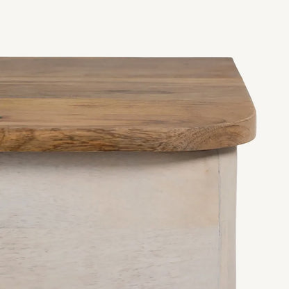 Cómoda en madera de mango natural y blanco