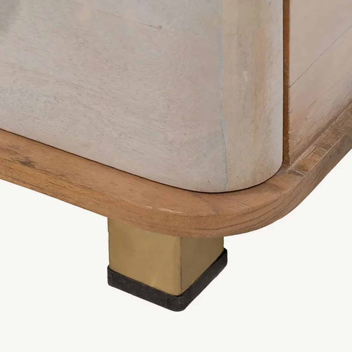 Cómoda en madera de mango natural y blanco