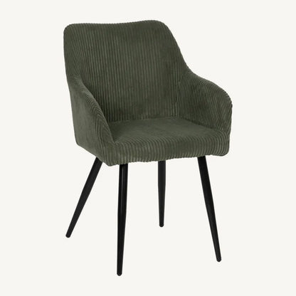 Silla Wai verde de tejido con estructura metálica de diseño moderno contract