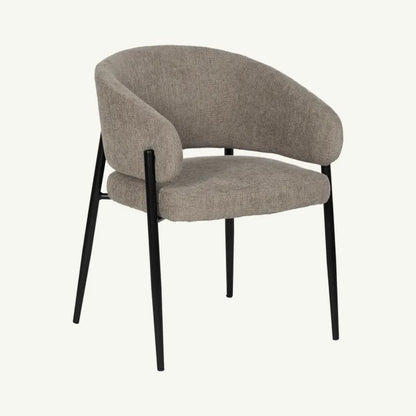 Silla Rangi tejido taupe contemporánea para hostelería