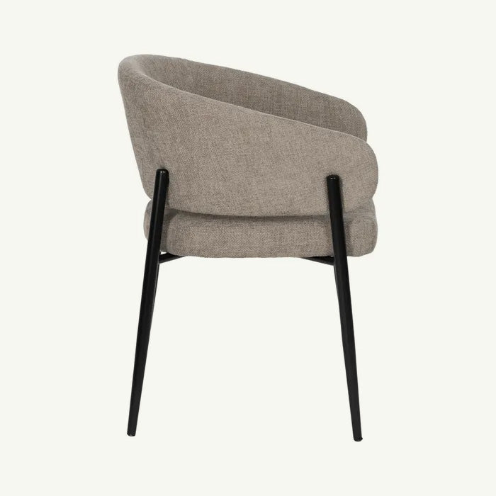Silla Rangi tejido taupe contemporánea para hostelería
