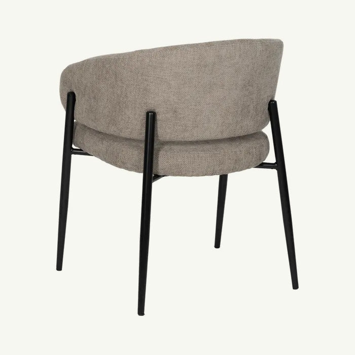 Silla Rangi tejido taupe contemporánea para hostelería
