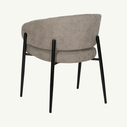 Silla Rangi tejido taupe contemporánea para hostelería