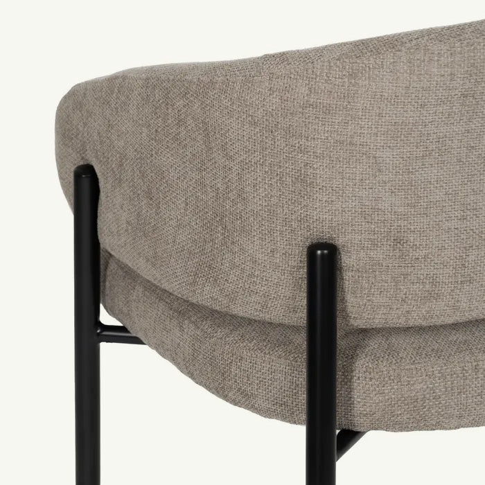 Silla Rangi tejido taupe contemporánea para hostelería