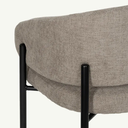 Silla Rangi tejido taupe contemporánea para hostelería