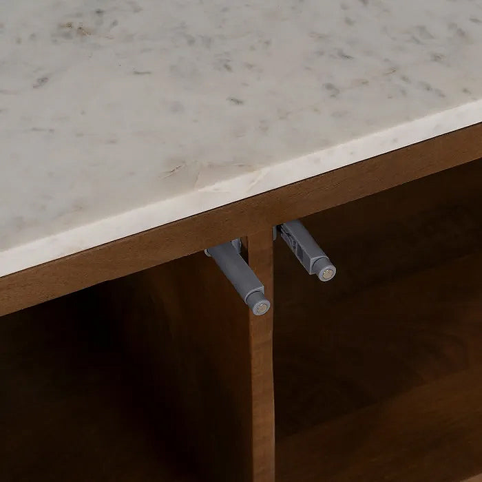 Mueble TV en madera y mármol