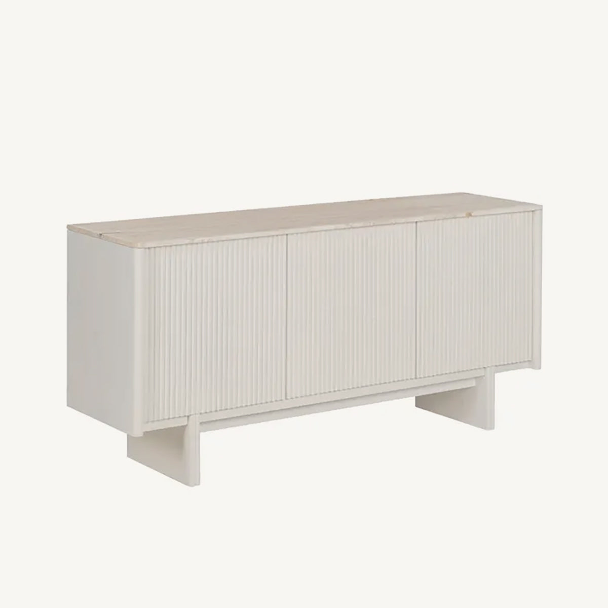 Aparador blanco en madera de mango y mármol