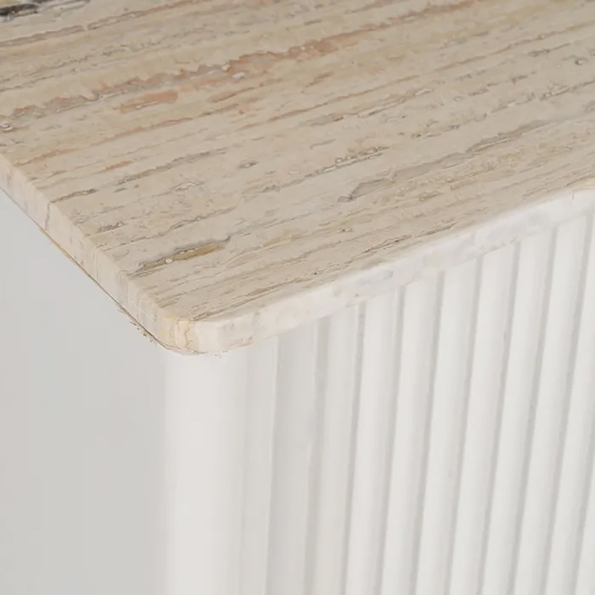 Aparador blanco en madera de mango y mármol