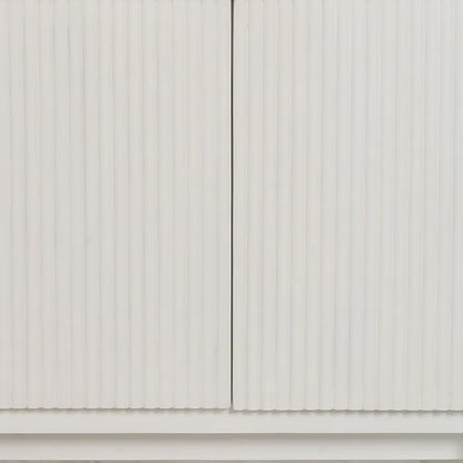 Aparador blanco en madera de mango y mármol