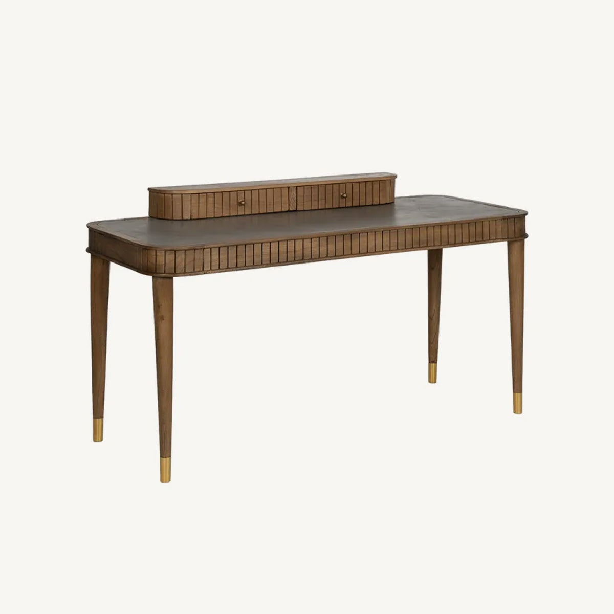 Mesa de escritorio en madera y microcemento