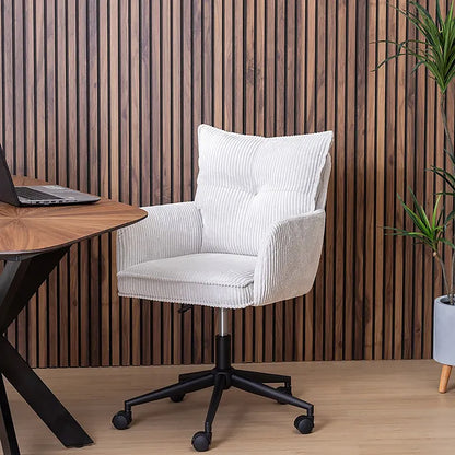 Silla de escritorio de pana con ruedas
