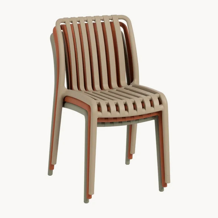 Silla Totara Exterior Apilable Beige y Terracota de polipropileno 