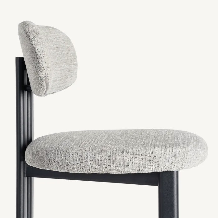 Taburete con tejido aterciopelado jaspeado