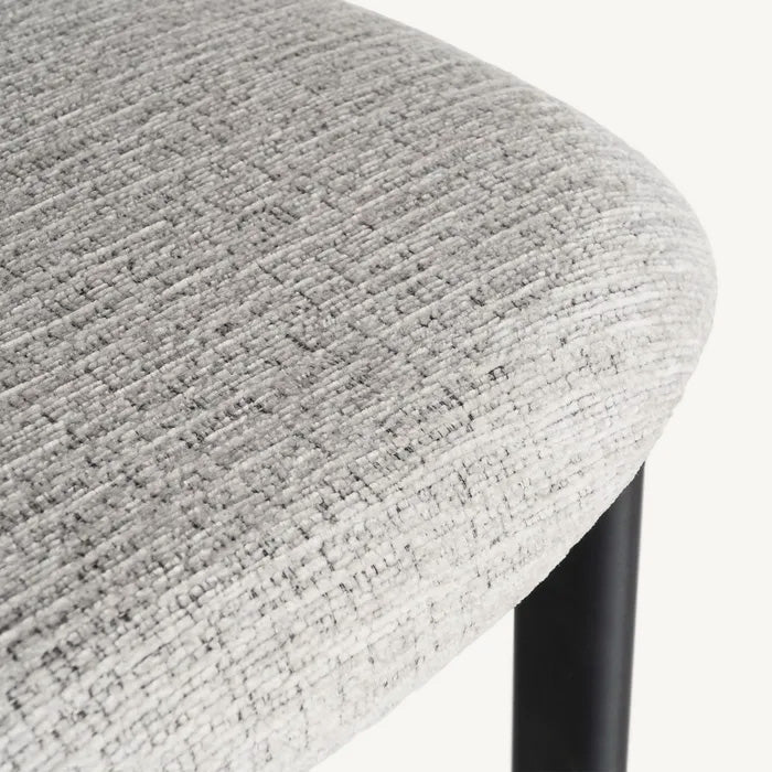 Taburete con tejido jaspeado aterciopelado repelente al agua