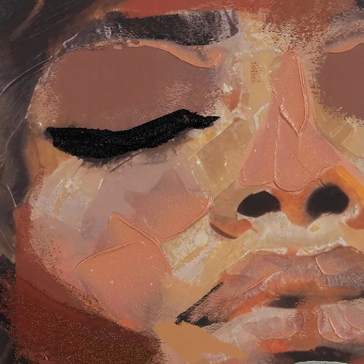 Lienzo pintado a mano contemporáneo con figura femenina