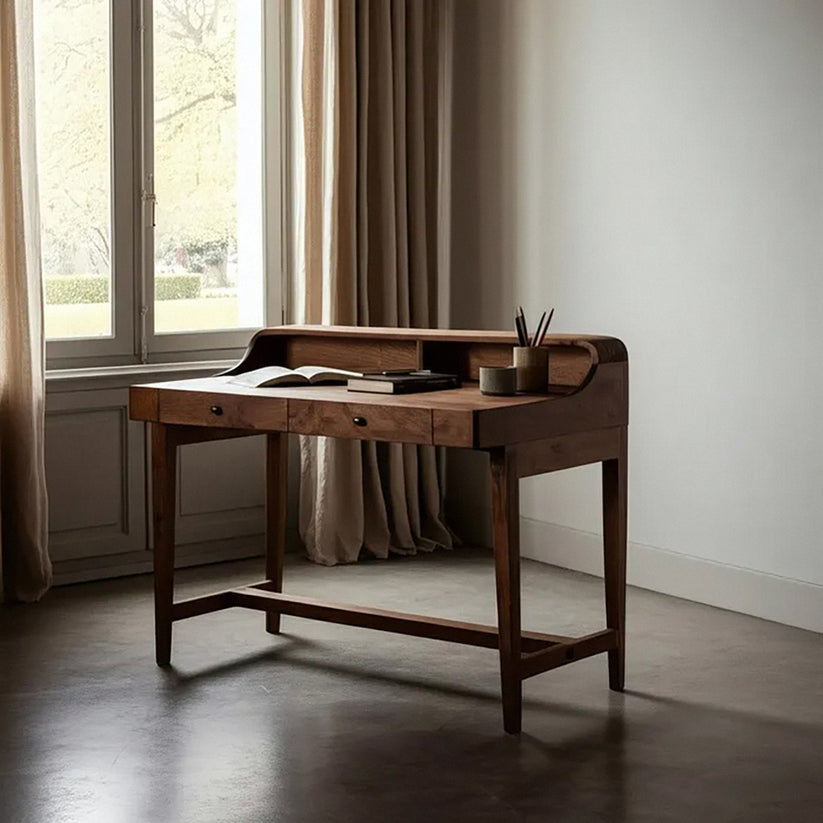 Mesa de escritorio de madera de mango de diseño