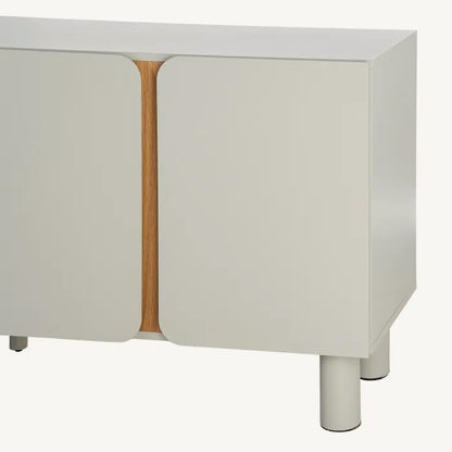 Mueble de salón y comedor aparador Tau 180 cm con acabado neutro y diseño elegante de líneas redondeadas