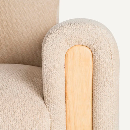 Sofá cama de 3 plazas en crema con apertura fácil