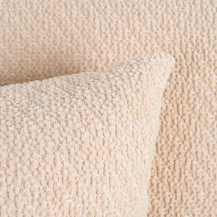 Sofá cama de 3 plazas en crema con apertura fácil