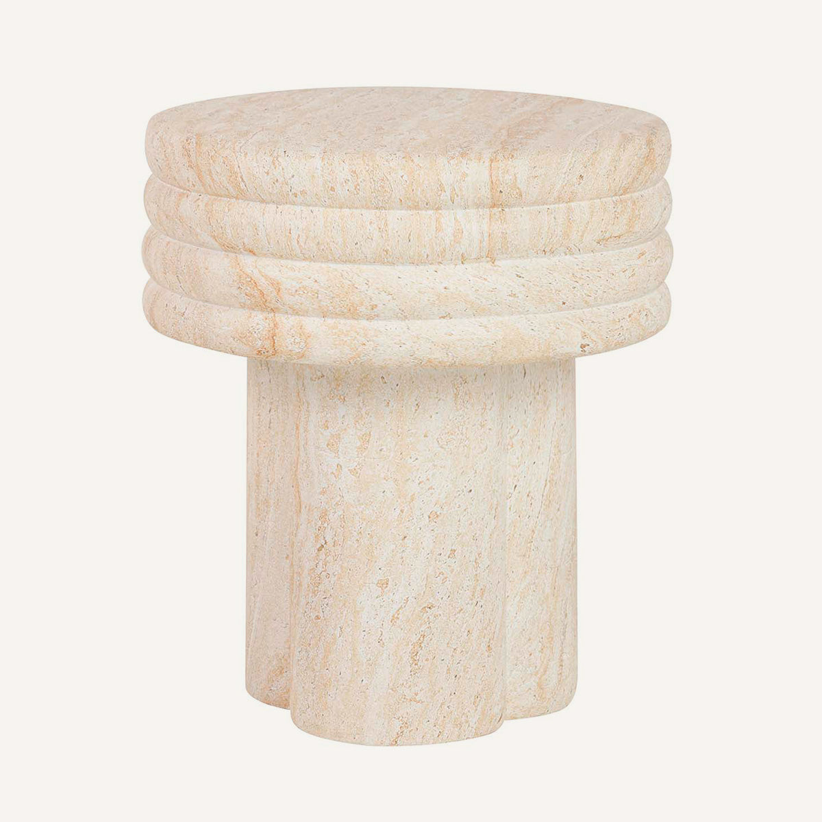 Mesa auxiliar, beige, de fibra de vidrio