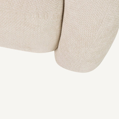 Sillón curvo en chenilla beige Flux
