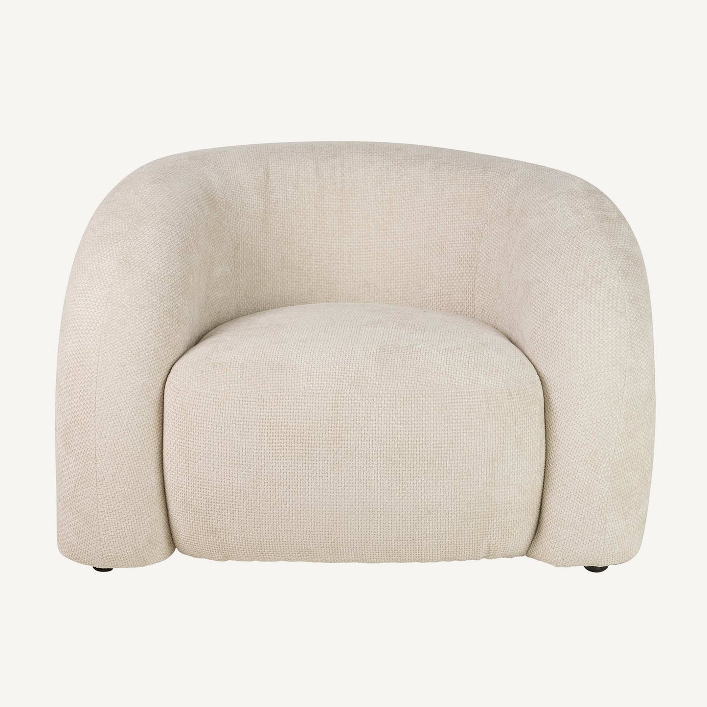 Sillón curvo en chenilla beige Flux