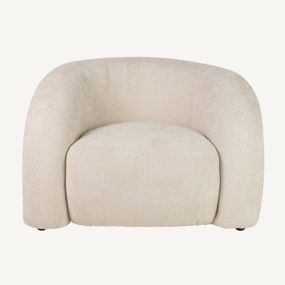 Sillón curvo en chenilla beige Flux