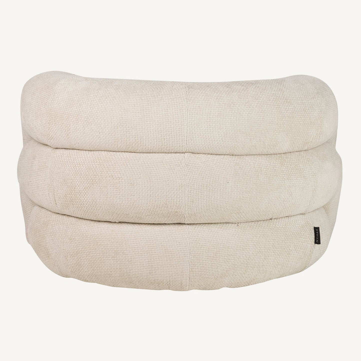 Sillón curvo en chenilla beige Flux