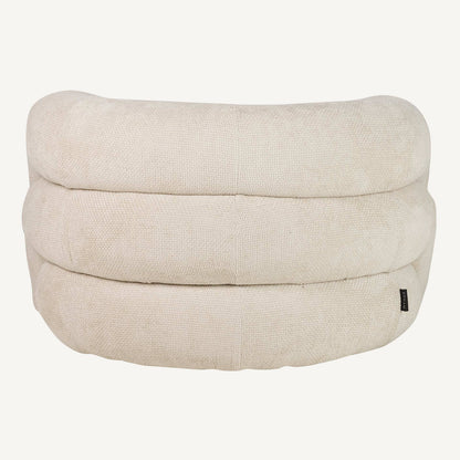 Sillón curvo en chenilla beige Flux