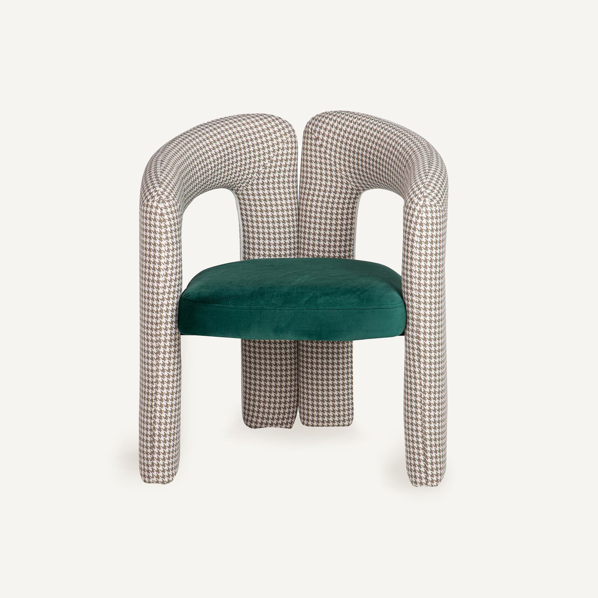Silla curva n terciopelo verde