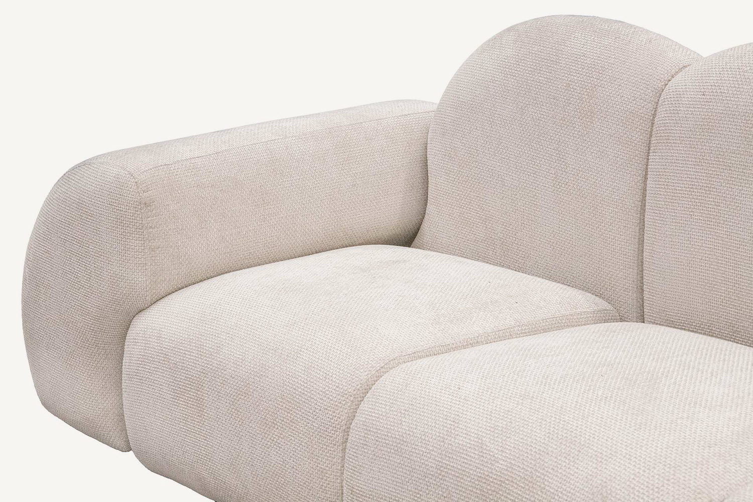 Sofá en Chenilla Beige Claro Culver 300 cm